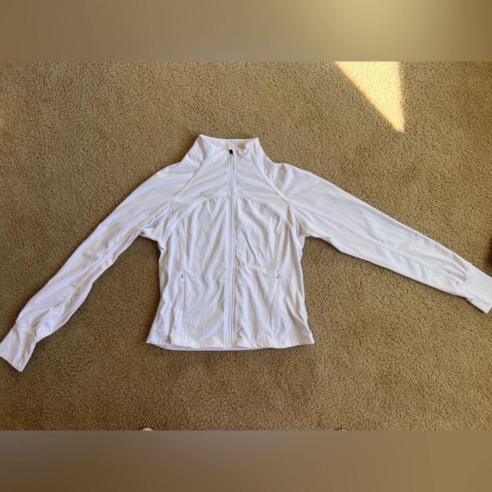 Danskin White Textured Zip-Up Jacket